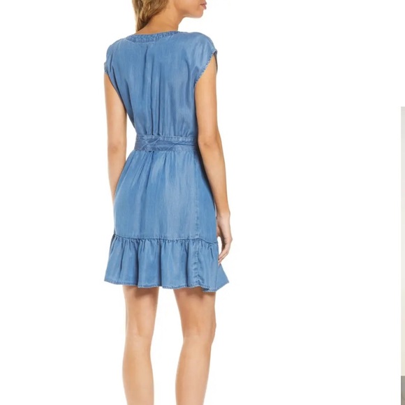 NWT BB Dakota Into the Indigo chambray wrap dress - Picture 2 of 13